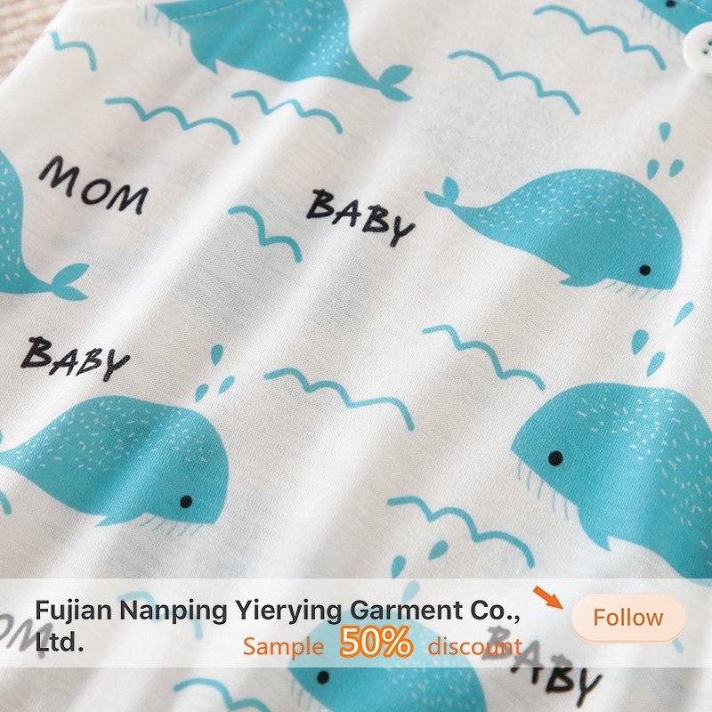 Cute Whale Print Overalls Looking Short Sleeve Summer Newborn Clothing Infant Baby Boys' Girls' Rompers Baby Jumpsuit