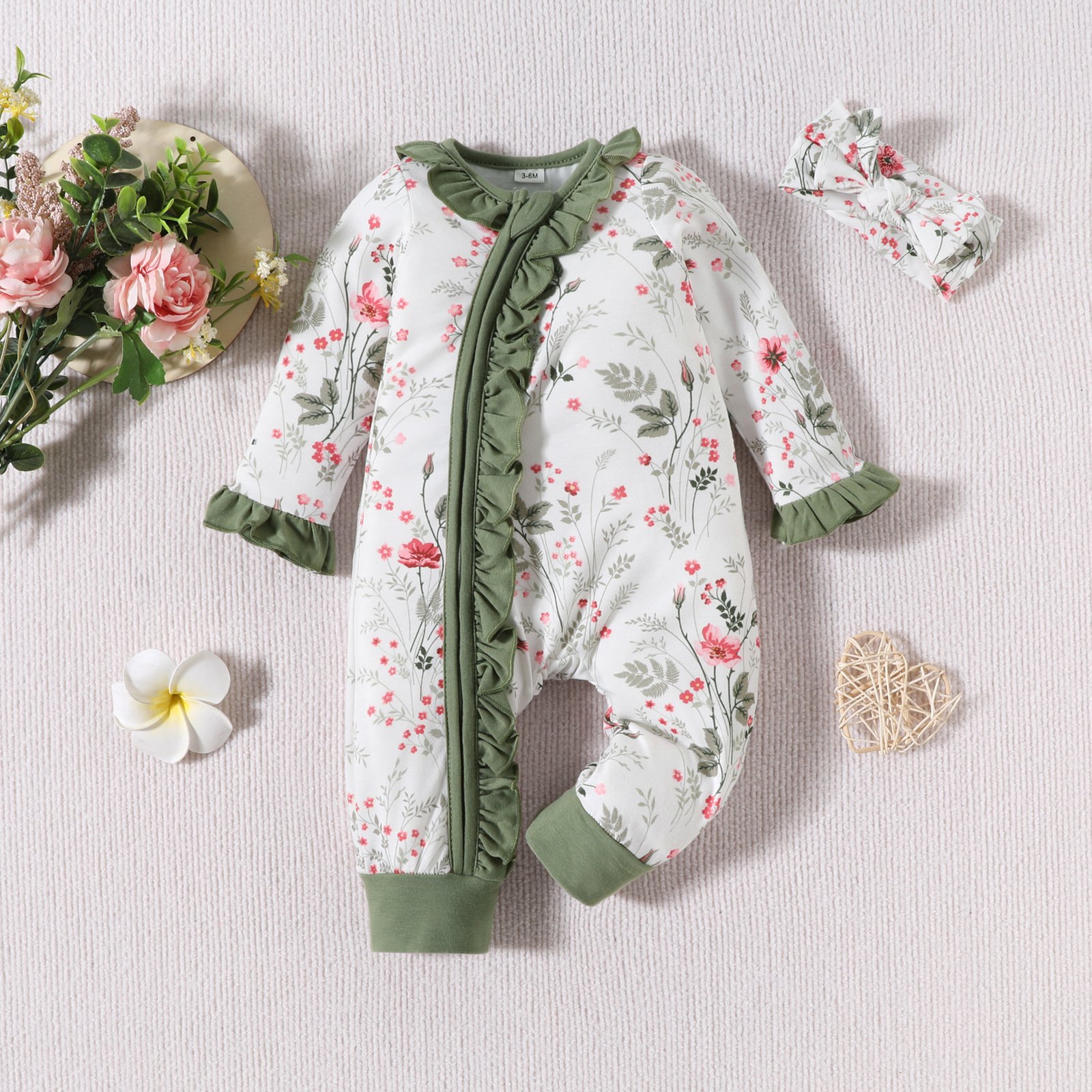 Custom Organic Cotton Clothing Zip Baby Rompers Wholesale Baby Boy's and Girls' Autumn Baby Rompers