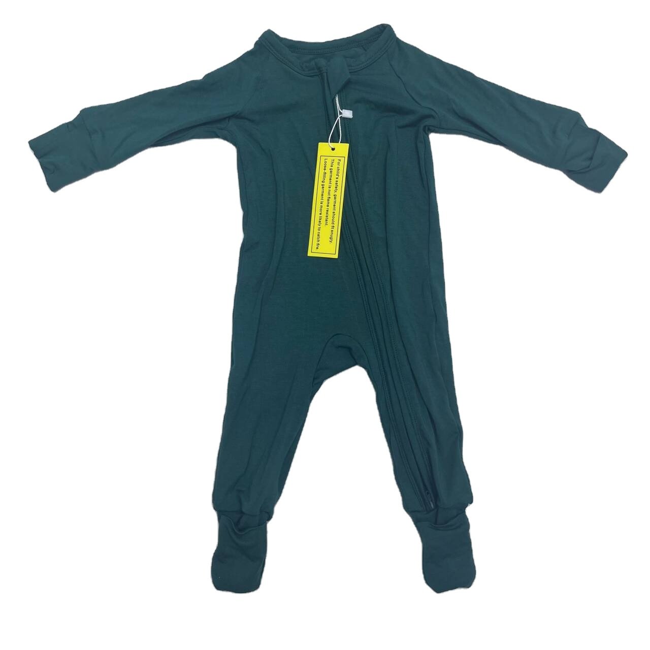 Qingli OEM Manufacturer Wholesale Baby Clothes Solid Bamboo Infant Zipper Pajama Infant Bamboo Baby Romper
