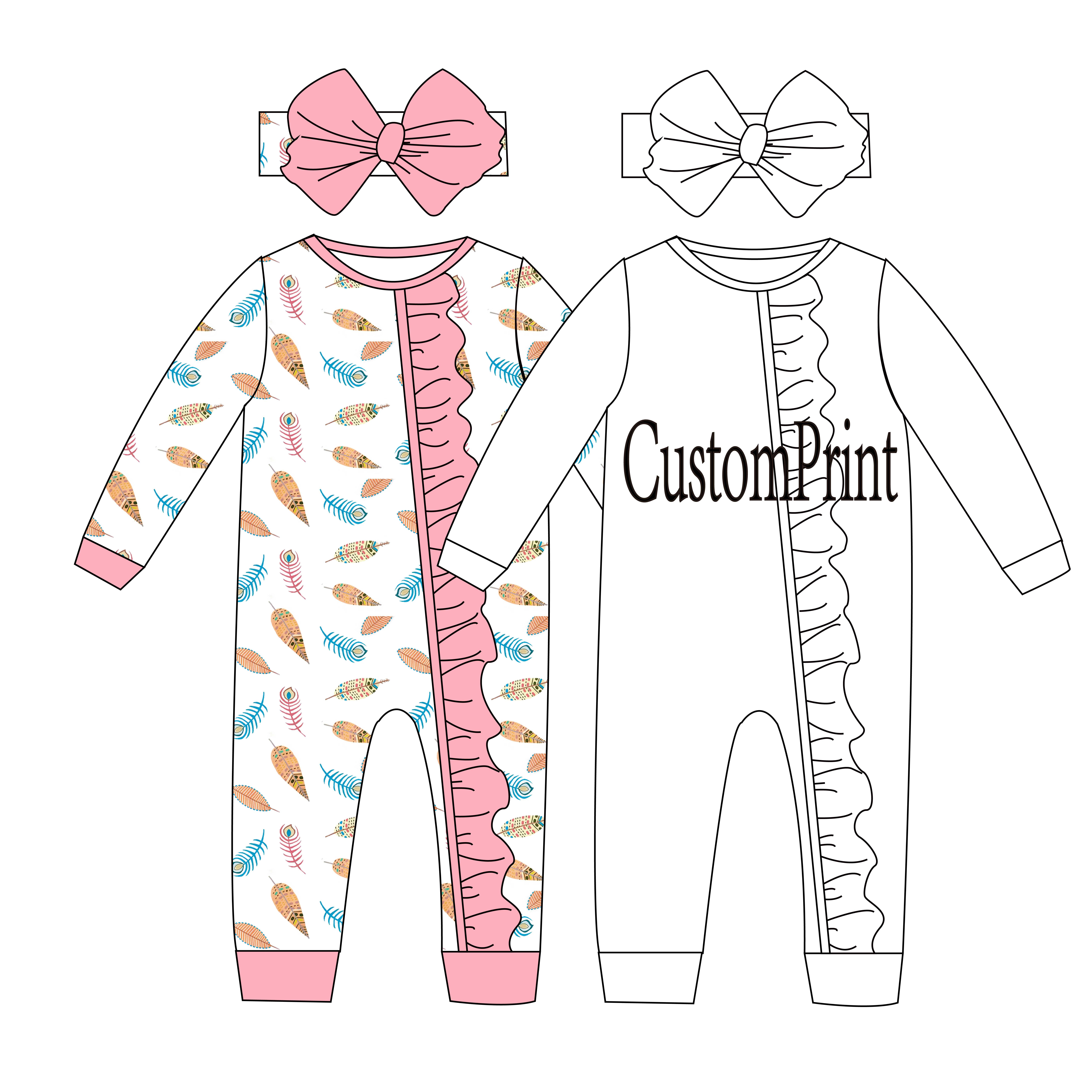 Qingli OEM Manufacturer Wholesale Baby Clothes Solid Bamboo Infant Zipper Pajama Infant Bamboo Baby Romper