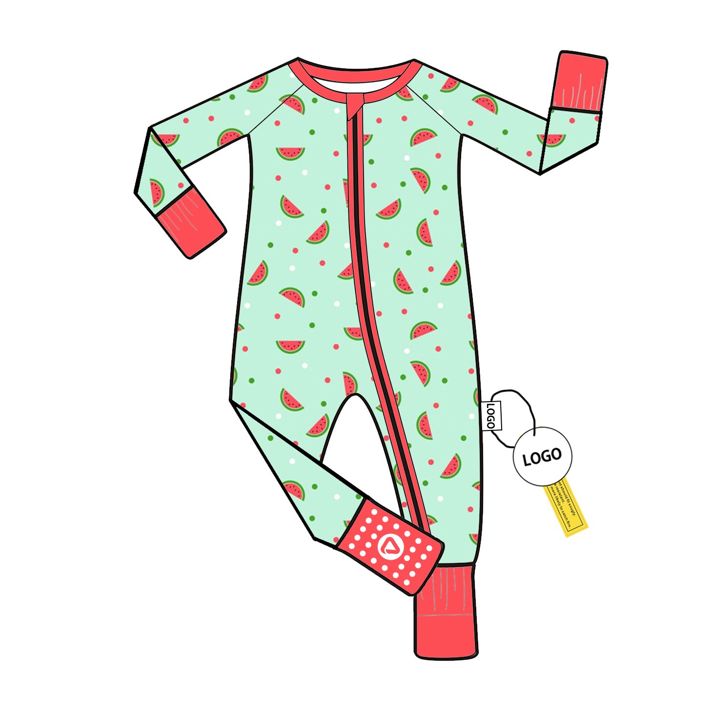 Bamboo Fiber Baby Romper with Folded Feet Long Sleeve Pajamas Custom Wholesale Low MOQ for Toddlers Jumpsuit Sleeper Bodysuit