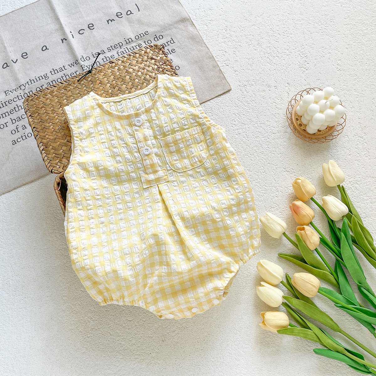 Newborn Kids Jumpsuit Wholesale Bubble Rompers Personalized Seersucker Baby Romper Summer