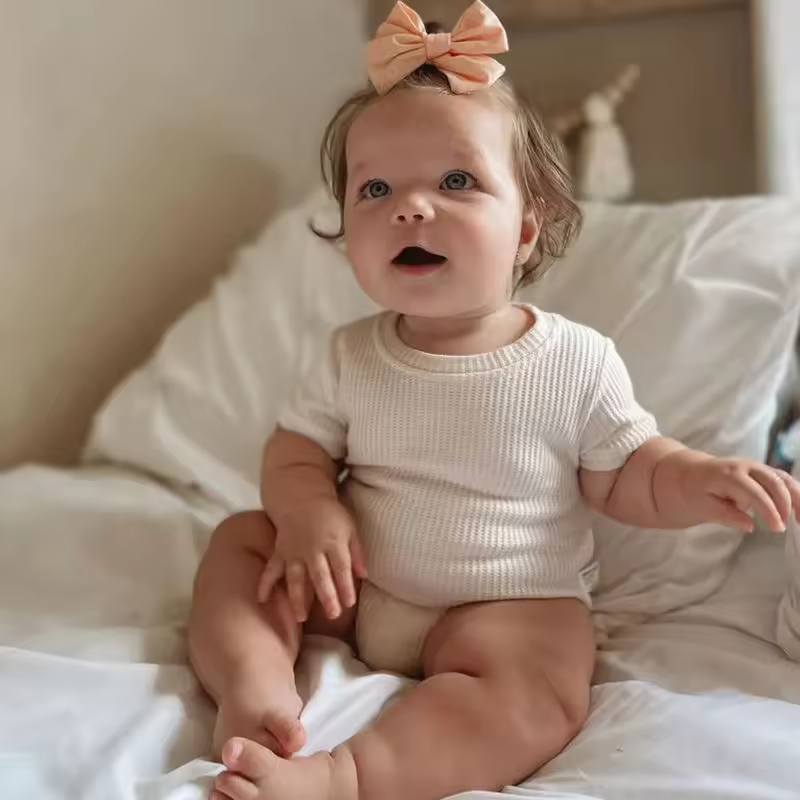 Wholesale Summer New Born Baby Romper Custom Patterns Bebe 0-24 Mois Waffle Baby Clothing Knitwear Snap Button Closure
