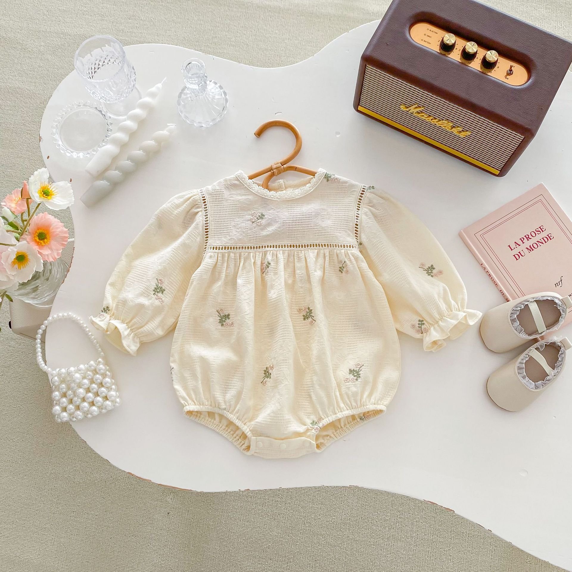 Wholesale Blank Clothes Baby Bubble Embroidery Baby Girl High Quality Long Sleeve New Born Baby Romper
