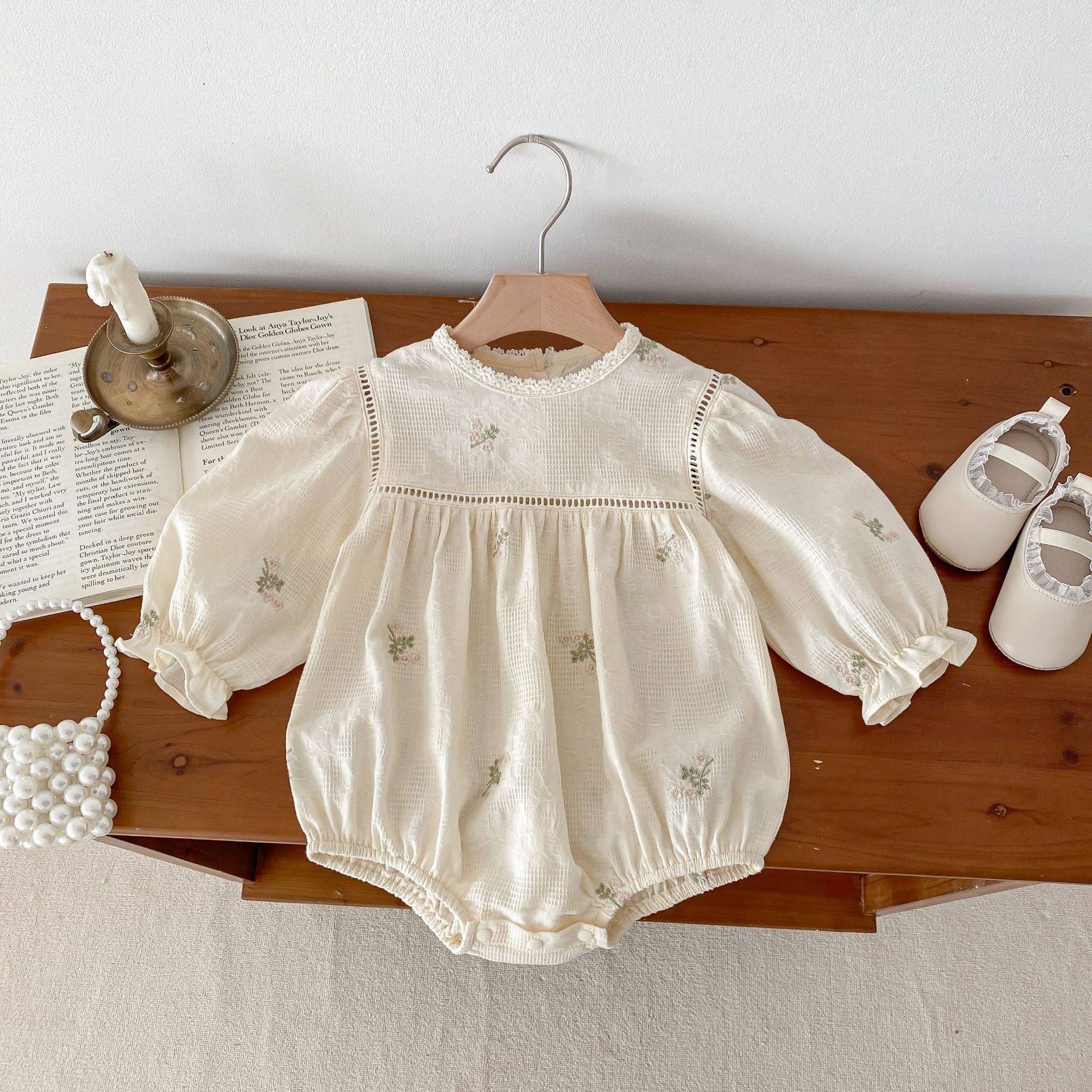 Wholesale Blank Clothes Baby Bubble Embroidery Baby Girl High Quality Long Sleeve New Born Baby Romper