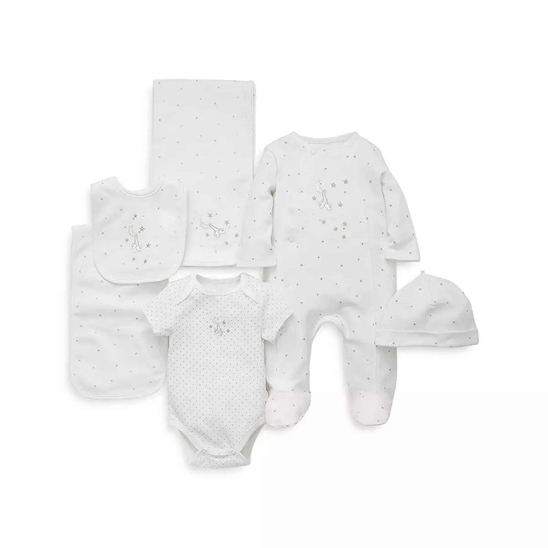 Organic cotton baby Convertible Gown Striped Blanket infant outfit sleep wear for baby newborn gift set custom baby clothing set