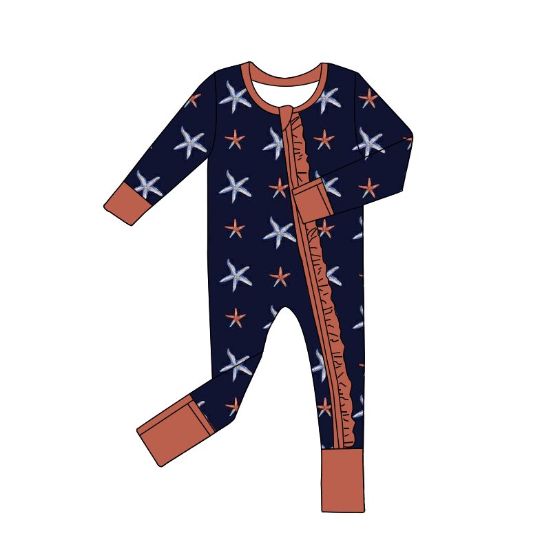 Hot Sale Cheap Factory Price Baby Lace romper Bamboo Fabric Ruffled Lace Concealed Zipper Long Romper Soft Baby Winter Pajamas