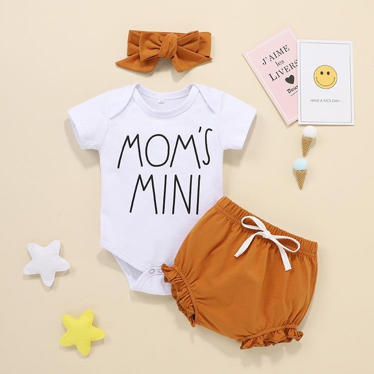 Hot Selling Short Sleeves Baby Romper Set Infant Clothing Broken Flowers 100% Cotton Baby Girls' Clothing Sets