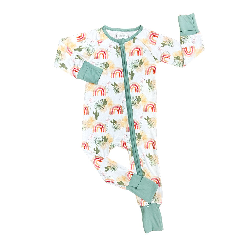 Custom Bamboo Fiber Baby Romper with YKK Zipper Long Sleeve Pajamas Wholesale Low MOQ for Newborns Jumpsuit Sleeper