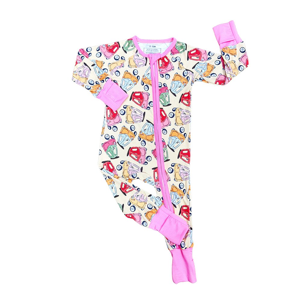 Custom Bamboo Fiber Baby Romper with YKK Zipper Long Sleeve Pajamas Wholesale Low MOQ for Newborns Jumpsuit Sleeper