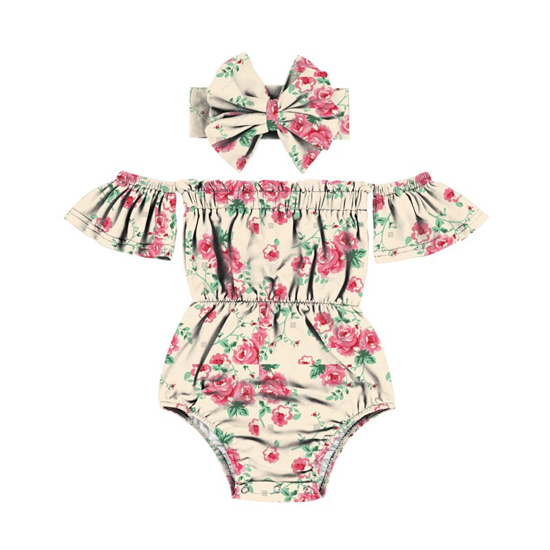 Summer Flamingo Sublimation monthly onesie clothes short Flutter sleeve oversize sweatshirt baby rompers