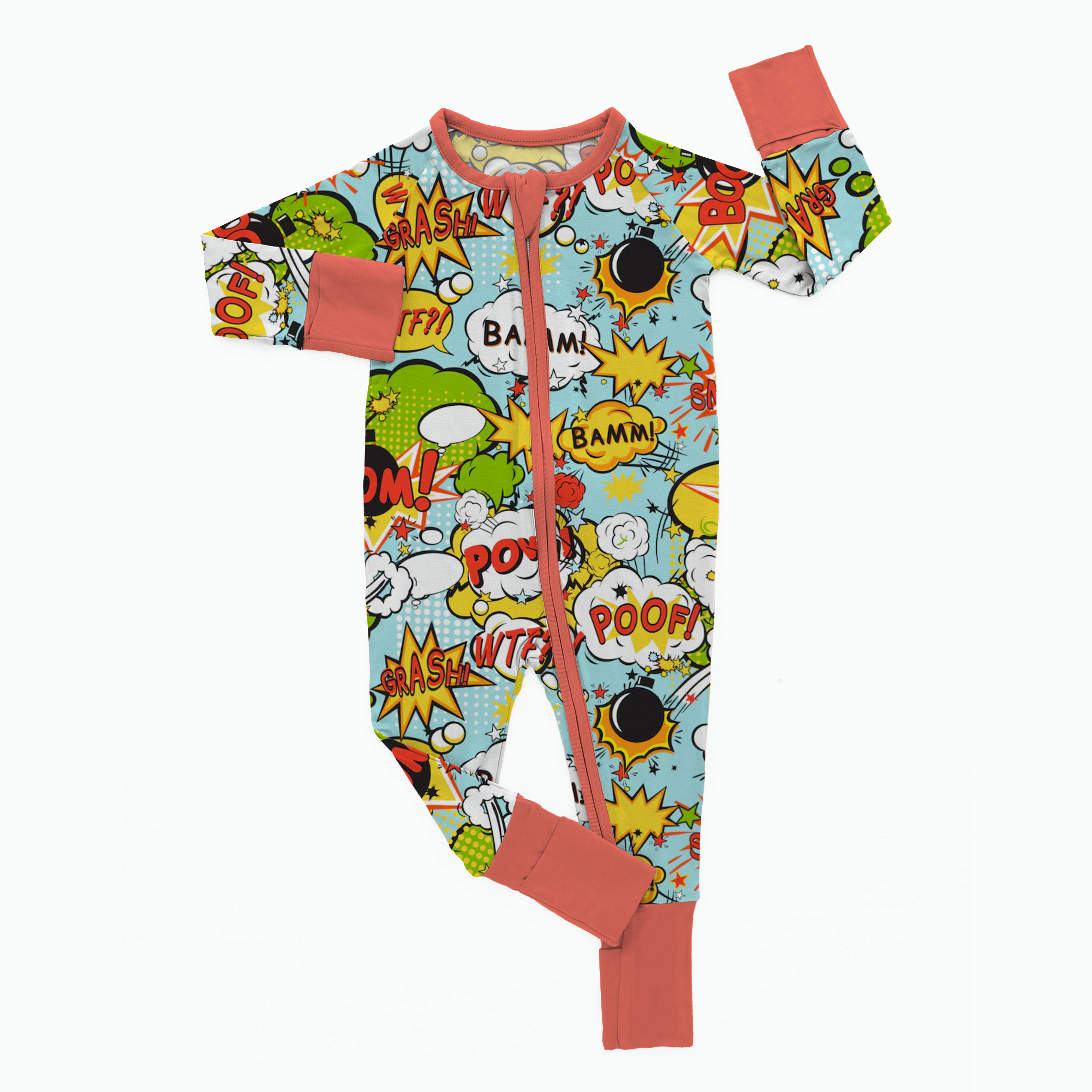 Wholesale Custom Print Bamboo Viscose Pajamas Organic Double Zipper Bamboo Baby Romper Little Sleepers Kids Bamboo Baby Clothes