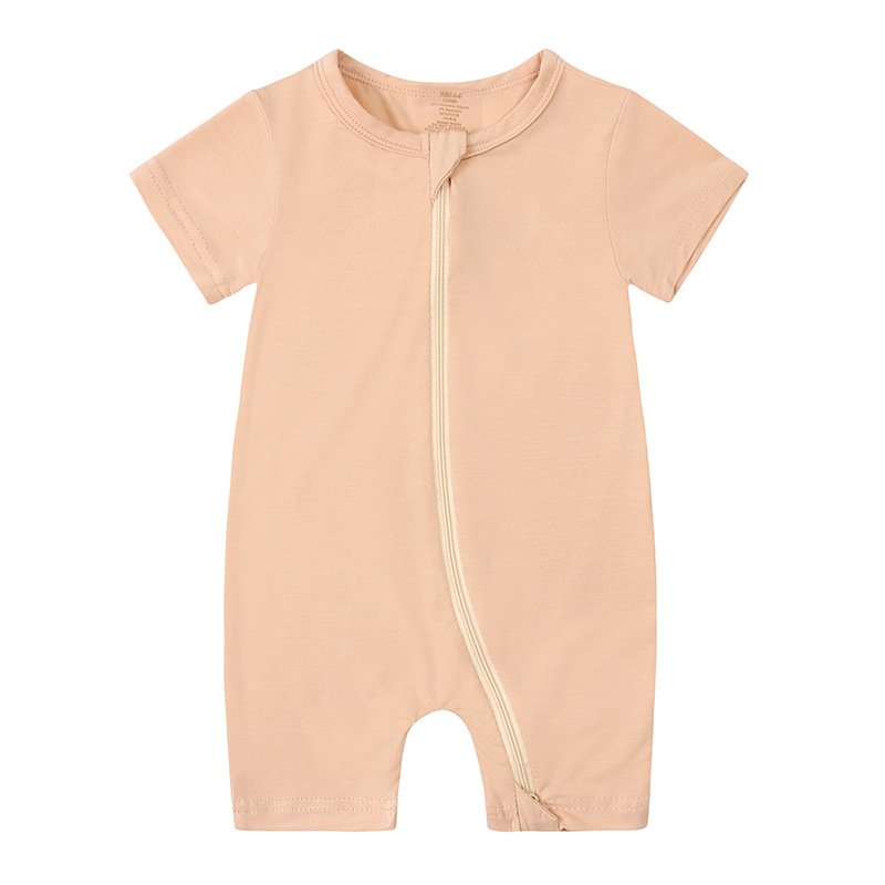 20121 Wholesale Baby Rompers Bamboo Newborn Baby Clothes Baby Bamboo Double Zipper Romper Jumpsuit