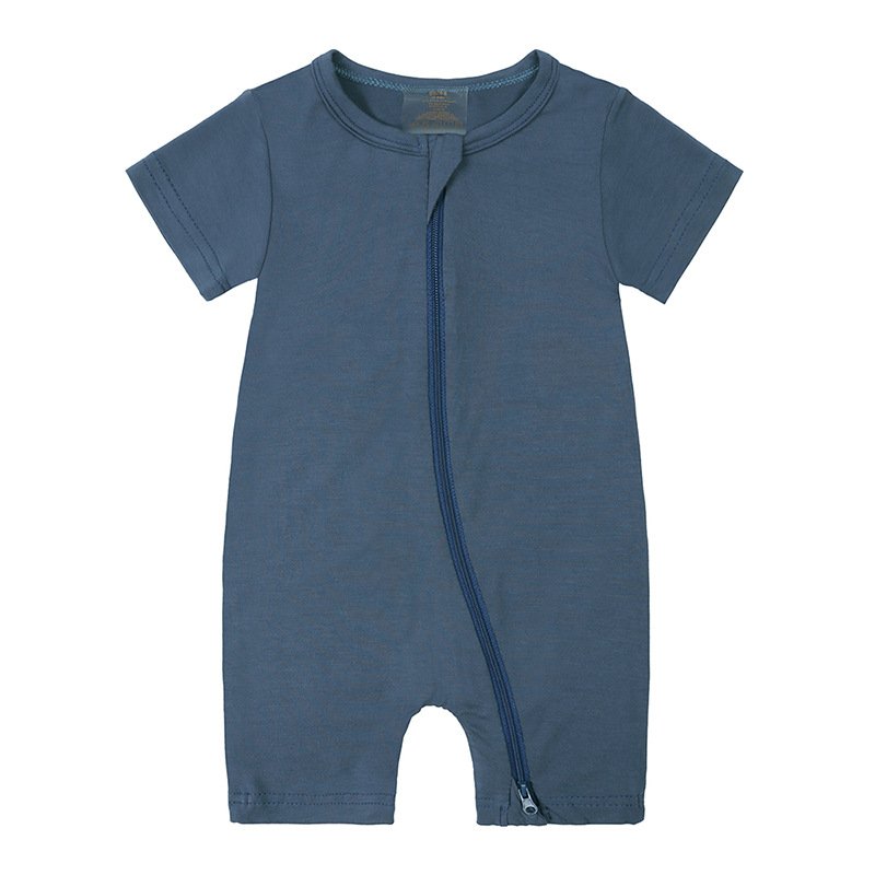 20121 Wholesale Baby Rompers Bamboo Newborn Baby Clothes Baby Bamboo Double Zipper Romper Jumpsuit