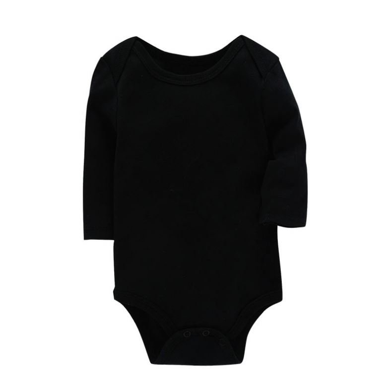 Spring Summer Long-sleeved Rompers Skin Friendly Jumpsuits Newborn Baby Clothes Wholesale Solid Color Full Casual Customized