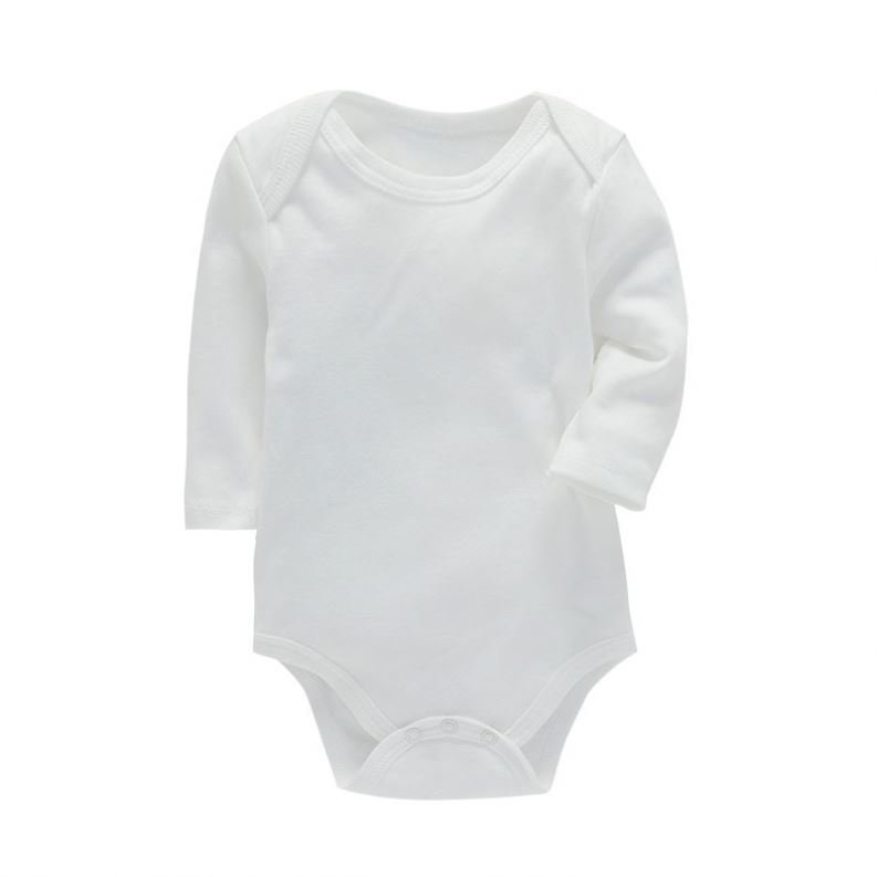 Spring Summer Long-sleeved Rompers Skin Friendly Jumpsuits Newborn Baby Clothes Wholesale Solid Color Full Casual Customized