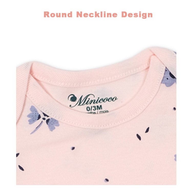 Wholesale Floral Print Toddler Infant Pajamas Snap Button Baby Bodysuit 100% Cotton Newborn Baby Rompers