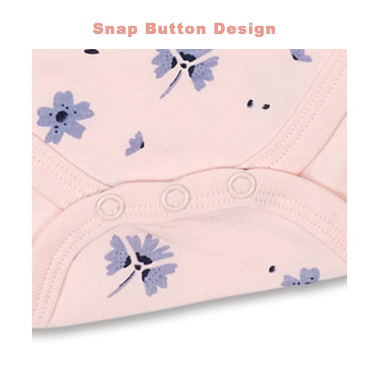 Wholesale Floral Print Toddler Infant Pajamas Snap Button Baby Bodysuit 100% Cotton Newborn Baby Rompers