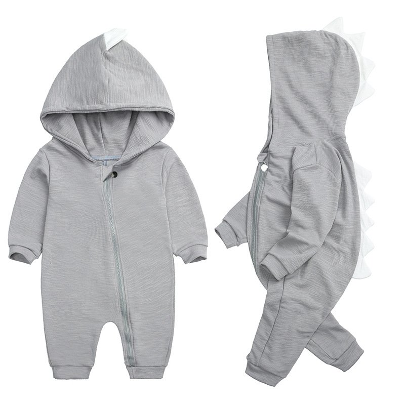 New baby dinosaur hooded jumpsuit newborn long sleeved crawling suit spring autumn baby rompers