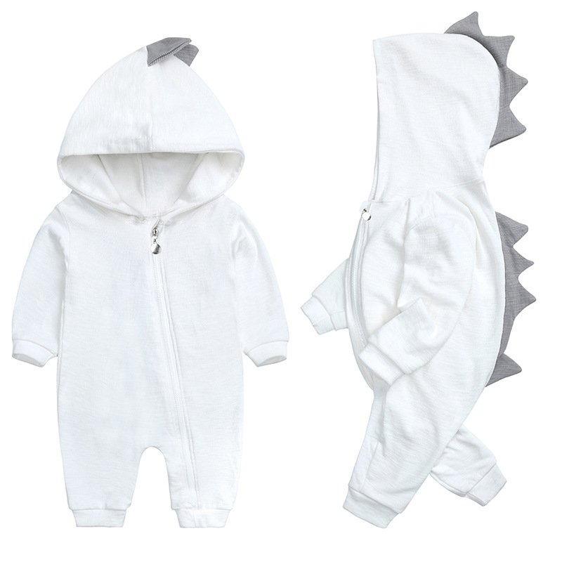 New baby dinosaur hooded jumpsuit newborn long sleeved crawling suit spring autumn baby rompers