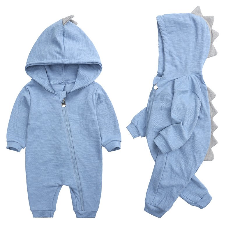 New baby dinosaur hooded jumpsuit newborn long sleeved crawling suit spring autumn baby rompers