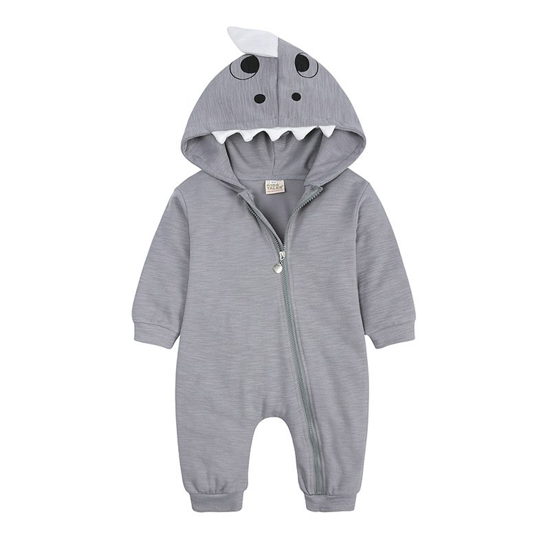 New baby dinosaur hooded jumpsuit newborn long sleeved crawling suit spring autumn baby rompers