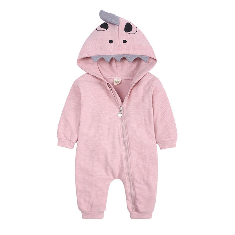 New baby dinosaur hooded jumpsuit newborn long sleeved crawling suit spring autumn baby rompers