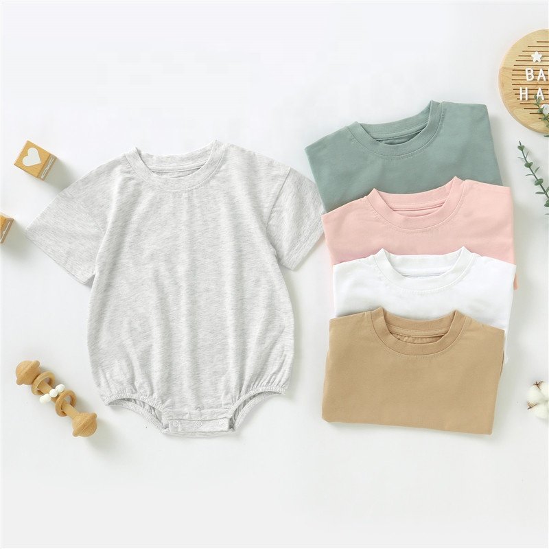 Cozy Organic Cotton Baby Bubble Romper -Loose for 0-24M Sleep & Play