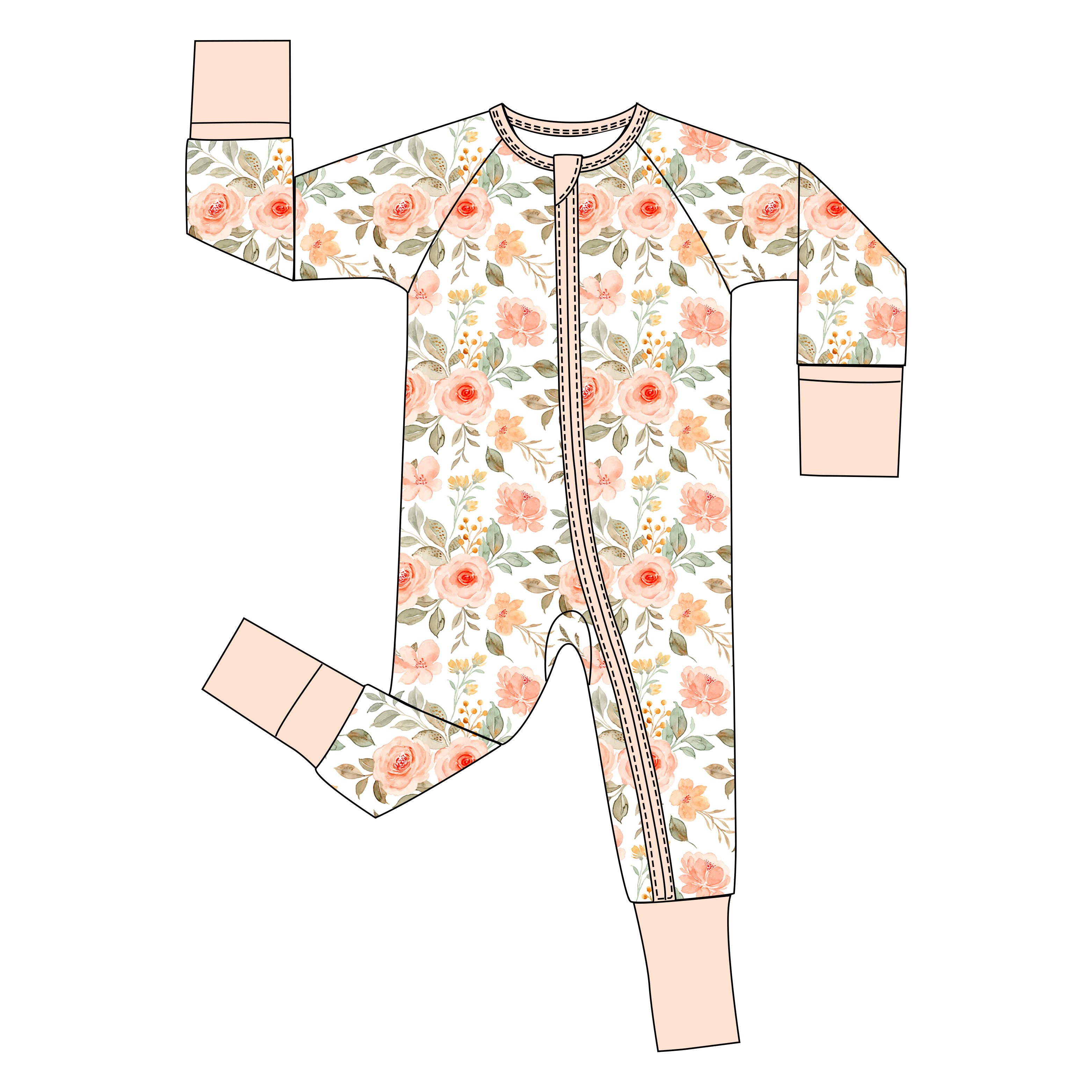 Custom Print Bamboo Fabric Newborn Baby Infant Rompers Clothes Onesie Zipper Bamboo Viscose Toddler Pajamas Sleeper Clothes