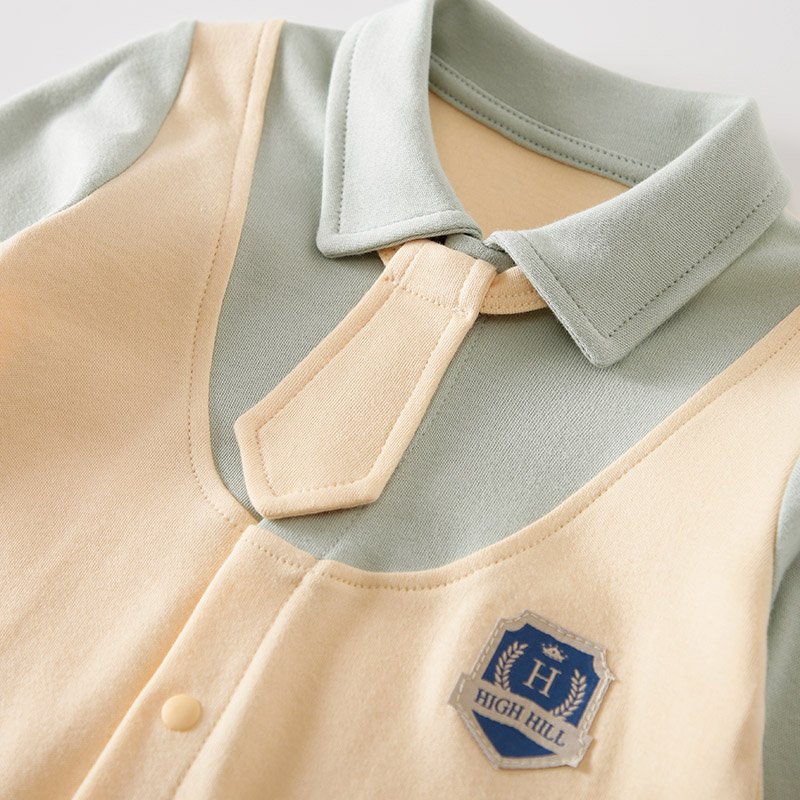 Wholesale turn-down collar Long Sleeve 100%cotton Newborn Baby Clothes Baby Romper Baby Onesie