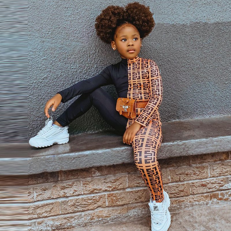 Luxury Printed Baby Toddler Clothing Sets Long Sleeve Rompers Casual Unique Patchwork Spandex Rompers Pant Girl's Clothing