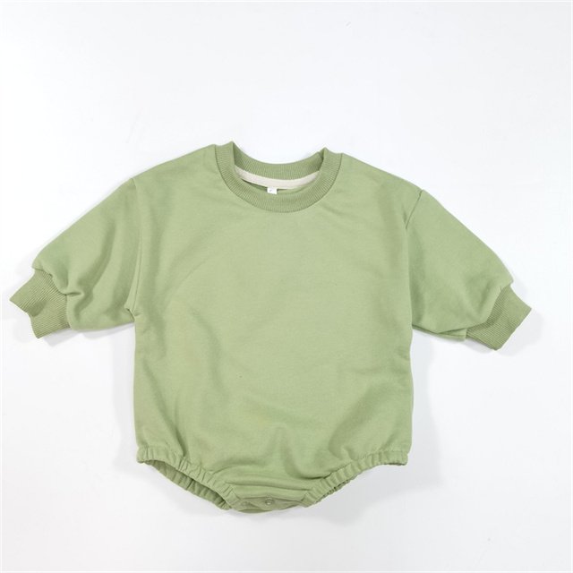 1 Pcs Custom Label Spring Autumn Newborn Infant Toddler Boys Girls Clothes Cotton Baby Oversized Sweatshirt Romper