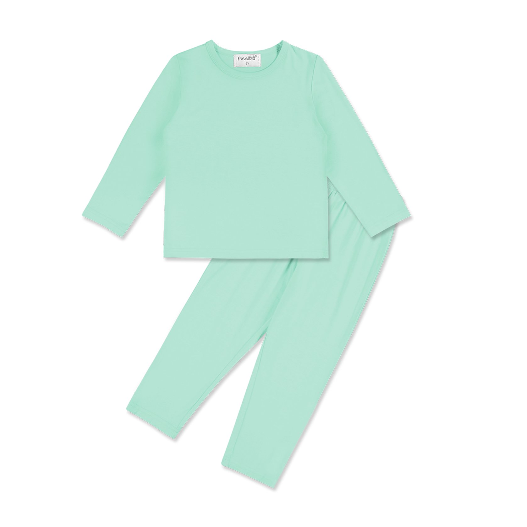 High Quality Solid Color Bamboo Fabric Clothing Set Wholesale Set of Clothing Home Casual kids bamboo cotton long sleeve pajama