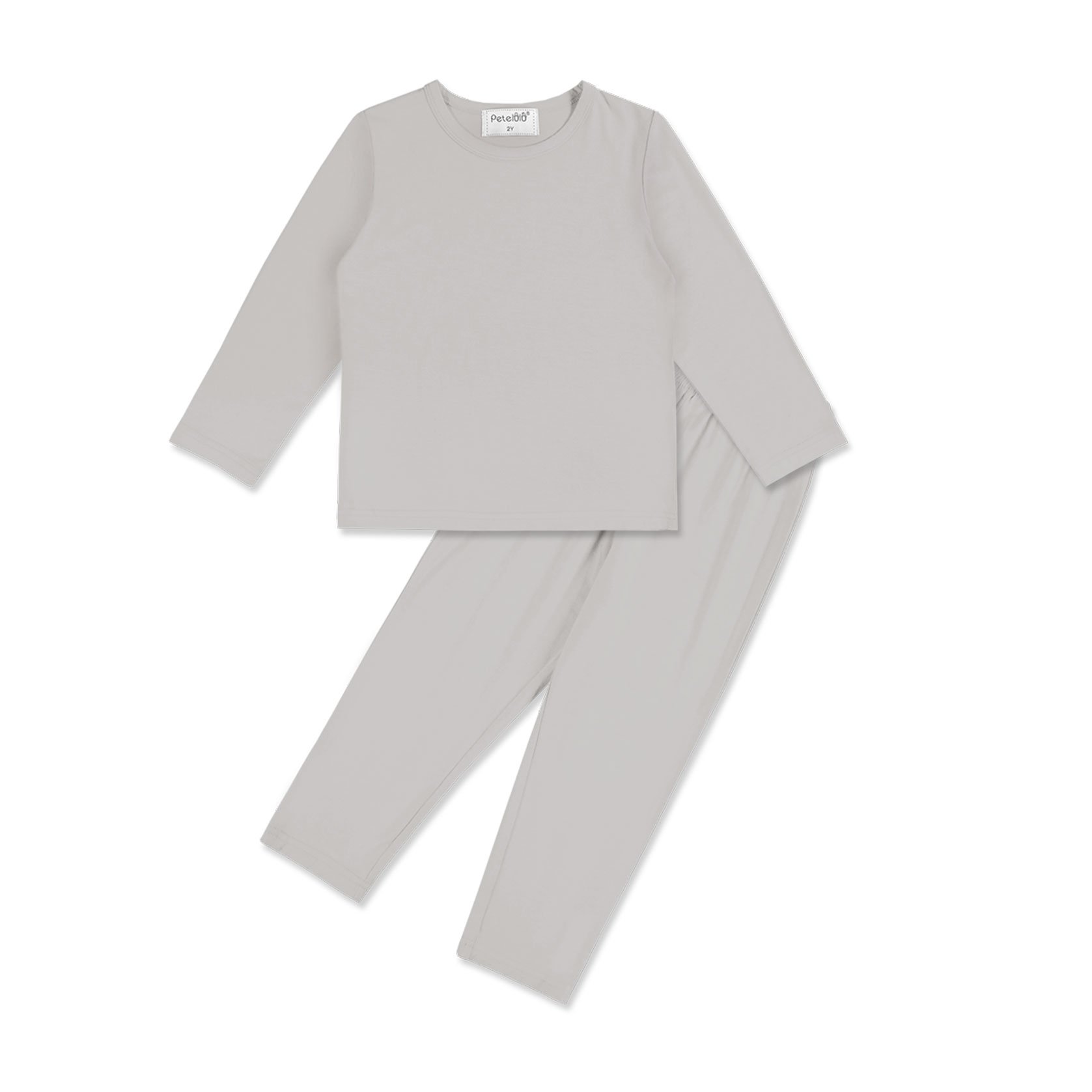 High Quality Solid Color Bamboo Fabric Clothing Set Wholesale Set of Clothing Home Casual kids bamboo cotton long sleeve pajama