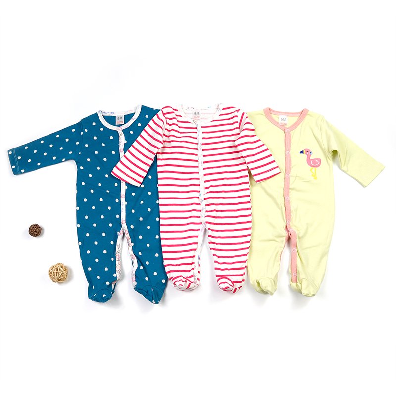 Cotton Wholesales Onesie Baby Boy Romper Pajamas Baby Girl Random Design Bodysuits Onesies Clothings Clothes Set