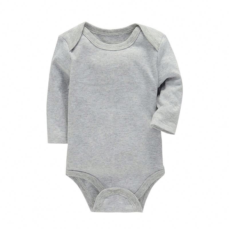 The New Baby Solid Long Sleeve Plain Color Rompers Cross-Border Wholesale Romper