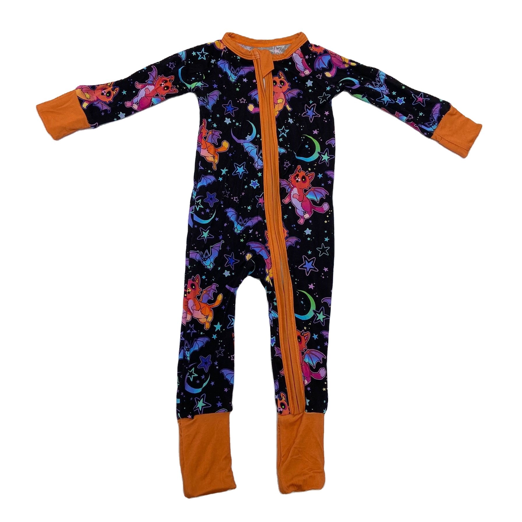 RTS Wholesale Gingerbread Baby Newborn Bamboo Viscose Infant Toddler Pajamas Fold over Cuffs Baby Rompers For Christmas