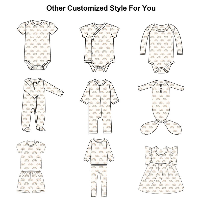 Customized Design Bamboo Spandex Baby Romper Newborn Long Sleeve Plain Baby Organic Cotton Baby Pajamas Clothes