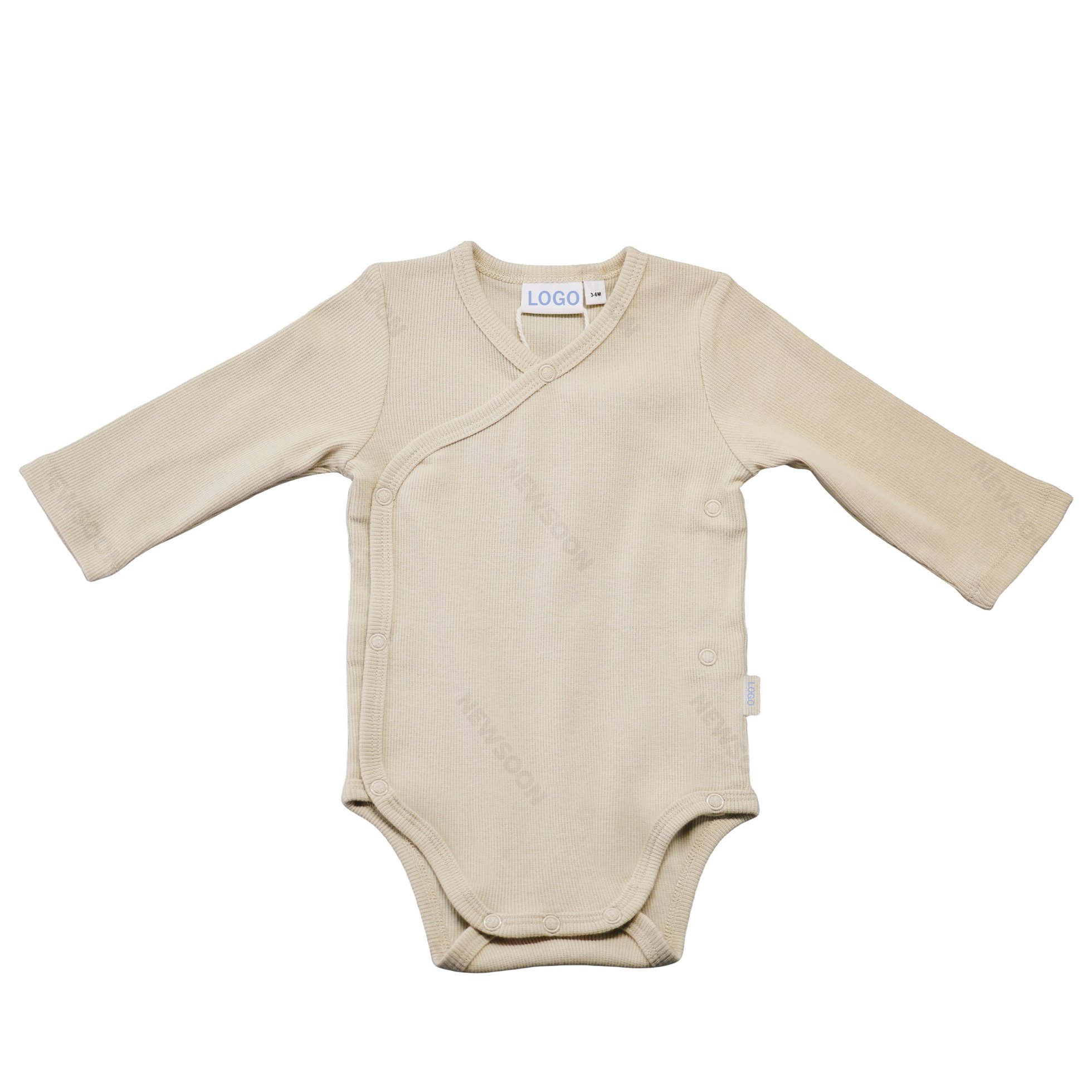 Wholesale Pima Cotton One-piece Baby Bodysuit Long Sleeve Kimono Romper Baby Clothes Pima Cotton New Style Baby Romper