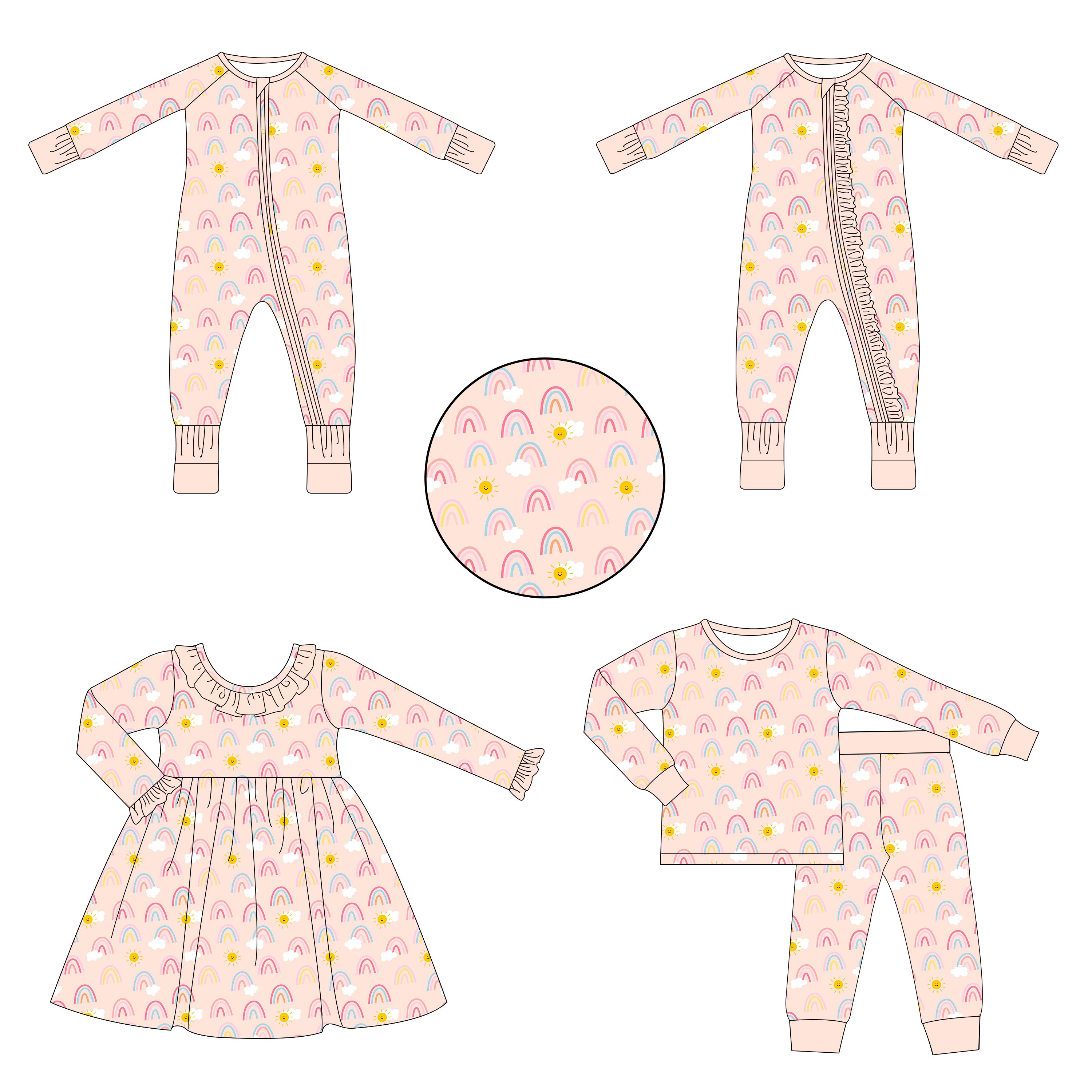 Bamboo Viscose Soft baby jumpsuit Pajamas Newborn Sleepers Boy Girl Clothes Printed custom Baby Rompers