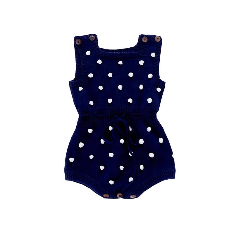 Winter Spring Infant kids Baby Girl Princess Sleeveless Baby Girl Knitted Clothes Pompoms Kint Baby Romper