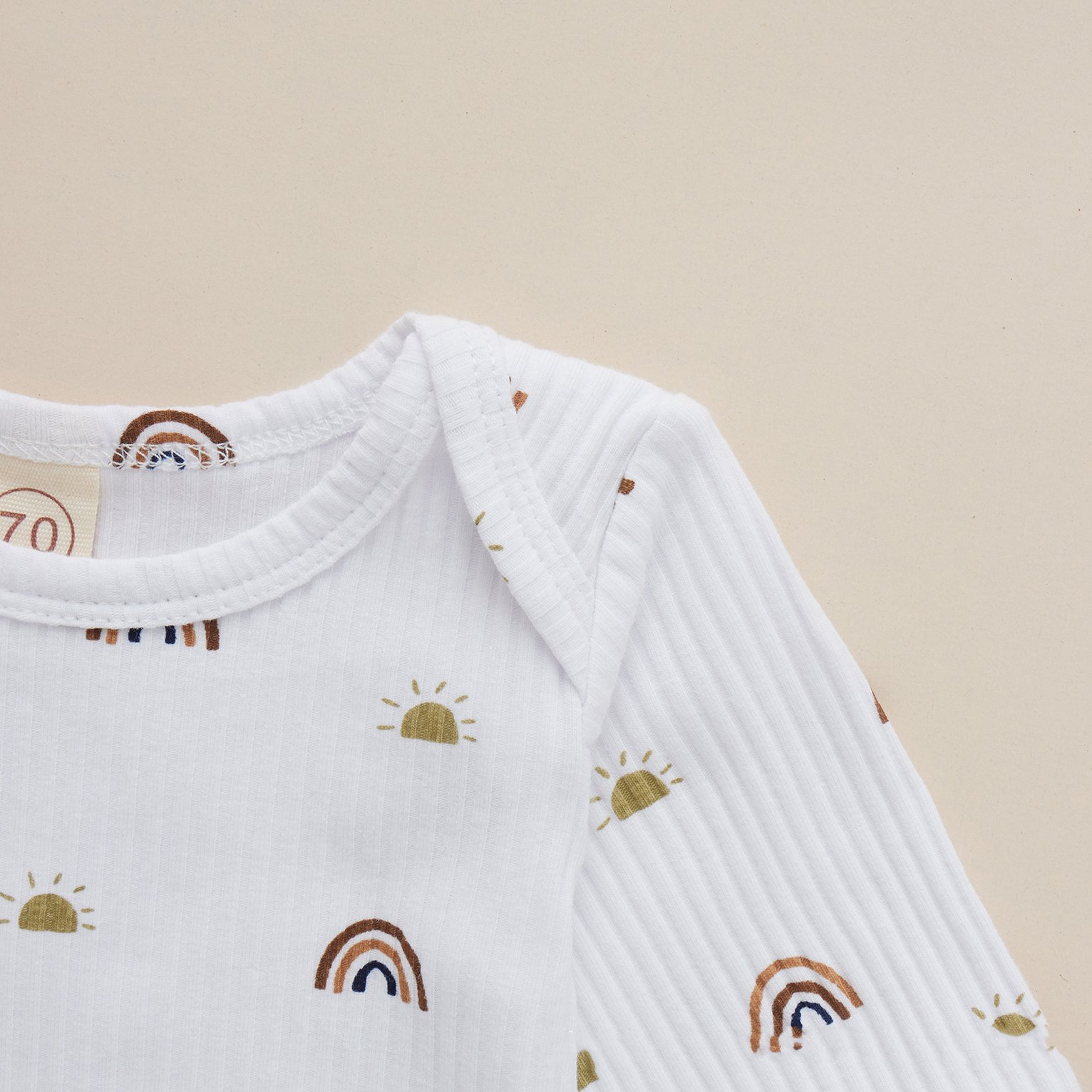 Autumn Cotton Clothes Baby Pullover Pants Two Piece Set knitted Ribbed Boys Girls Rainbow Baby Romper Clothing Sets