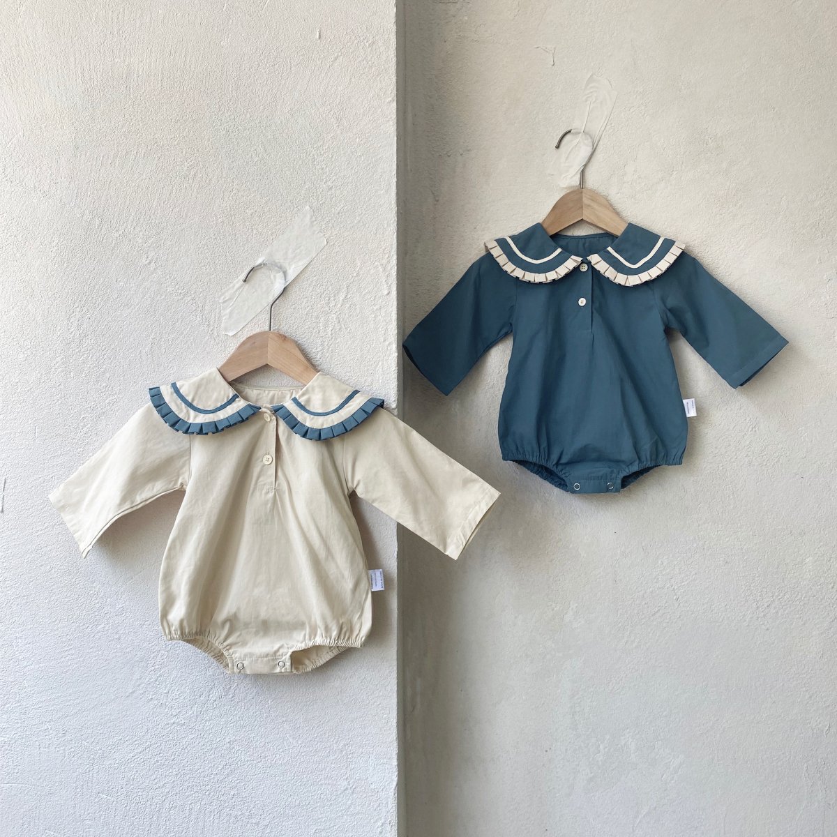 Cotton baby girl clothes bunting autumn baby lace collar college style baby Romper