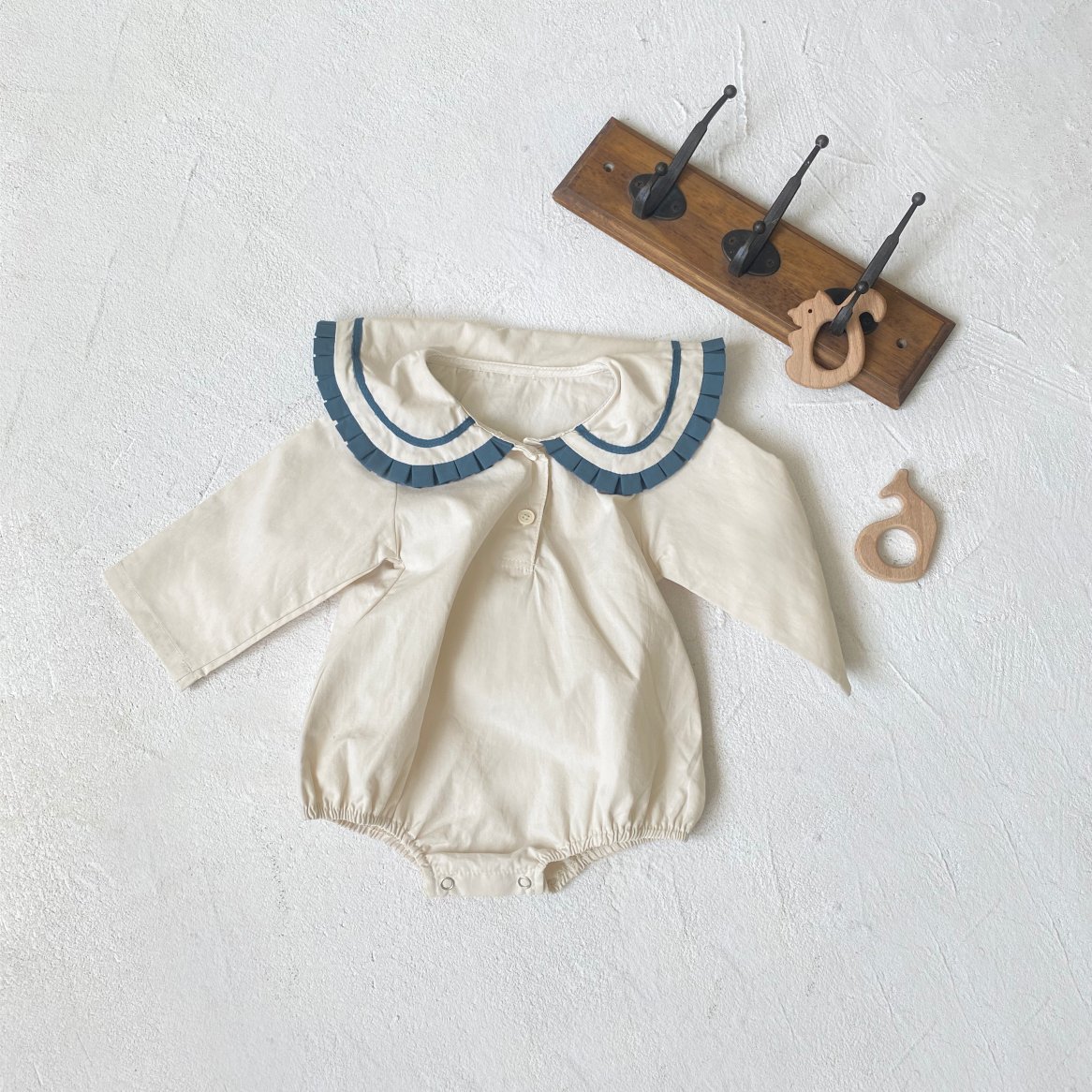 Cotton baby girl clothes bunting autumn baby lace collar college style baby Romper