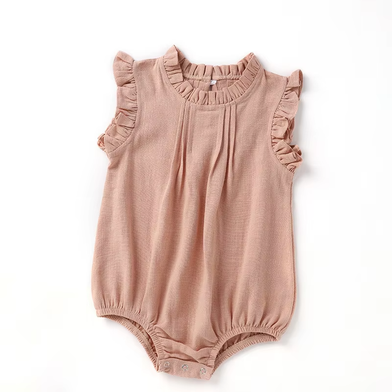 Wholesale customized girl baby romper personalized sleeveless baby light rompers