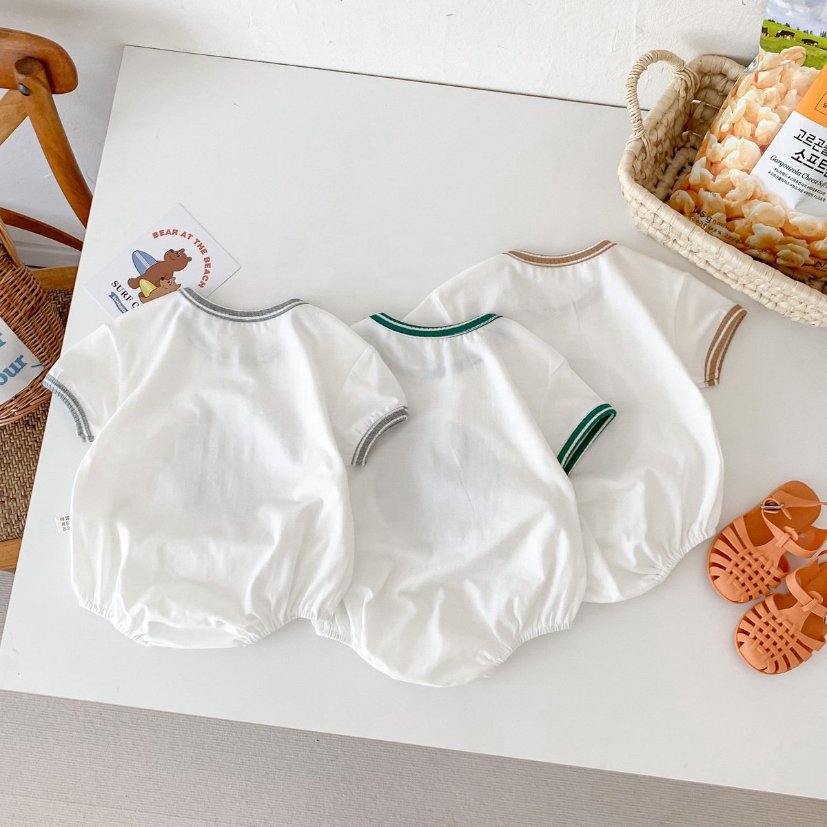 Rts baby toddler bubble summer short sleeve cute casual romper bodysuit clothes