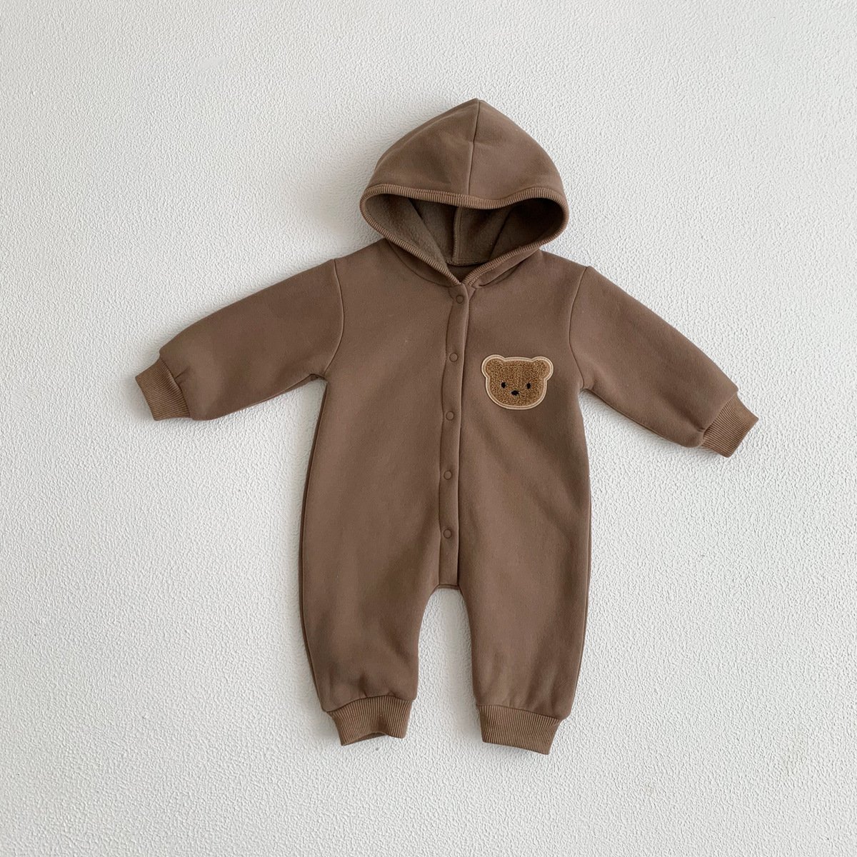 Baby Romper Solid Color Bear Jumpsuit Cotton Spring Newborn One-Pieces Clothing for Boys Girls Infant Onesie 0-18M
