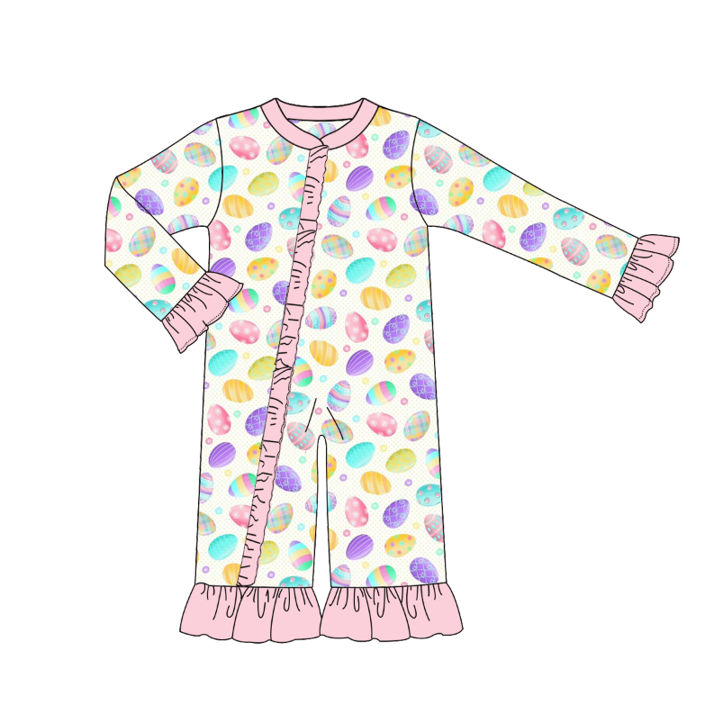 Oem Odm Newborn Infant Unisex Clothes High Quality Bamboo Baby Clothes Easter Eggs Pajamas For Children