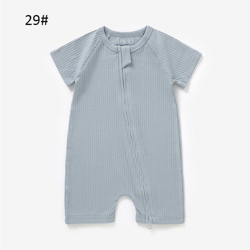 1 Pcs Custom Tag Short Sleeved Clothes Children Jumpsuit Organic Cotton Baby Romper