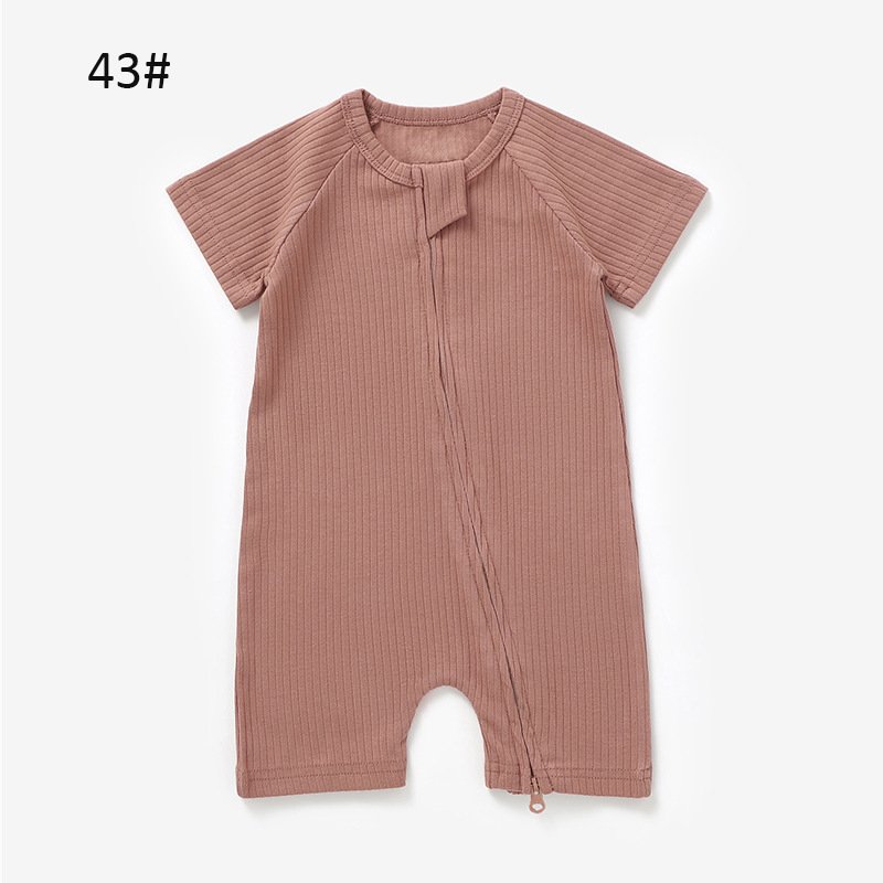 1 Pcs Custom Tag Short Sleeved Clothes Children Jumpsuit Organic Cotton Baby Romper